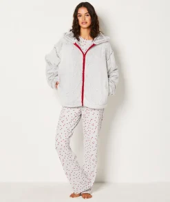 Etam Ensemble 3 pièces de pyjamas veste polaire GRIS Online