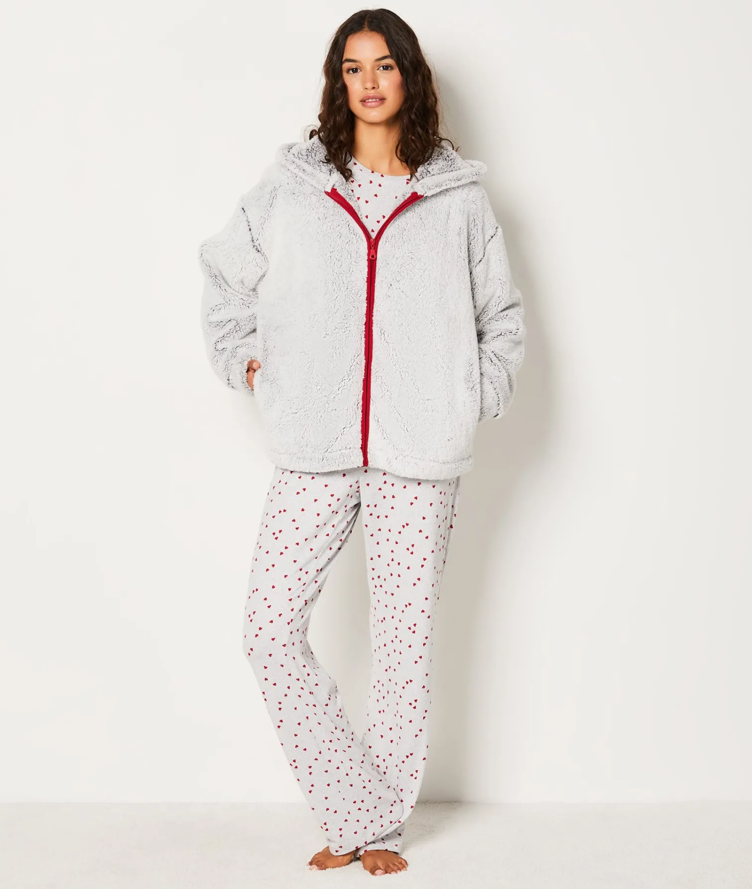 Etam Ensemble 3 pièces de pyjamas veste polaire GRIS Online