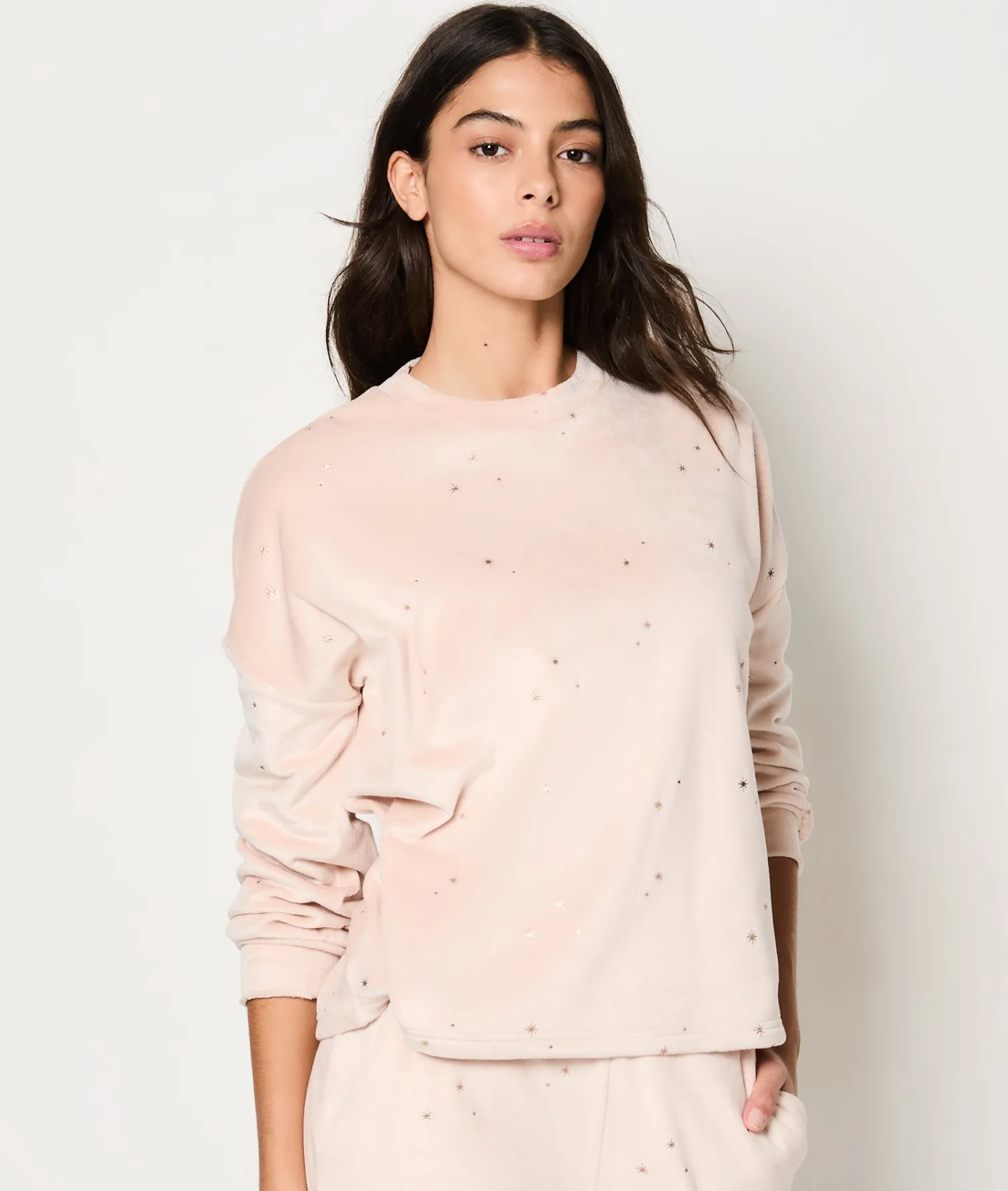 Etam Ensemble 2 pièces de pyjamas en velours imprimé dorée BEIGE Flash Sale
