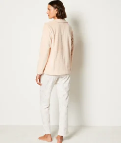 Etam Ensemble 3 pièces de pyjamas veste polaire ROSEPOUDRE Hot