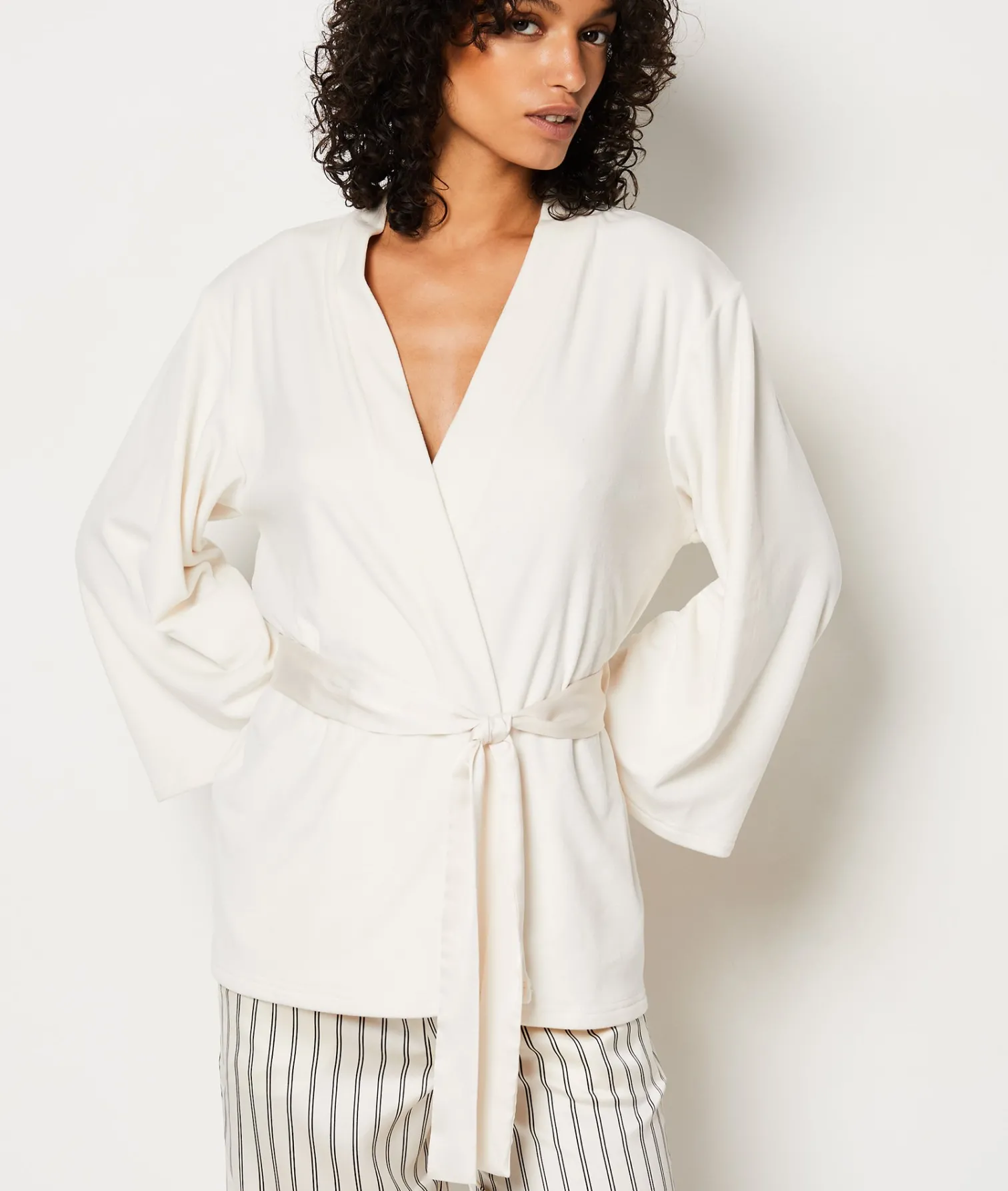 Etam Ensemble pyjama 3 pièces veste micro polaire ECRU Best Sale