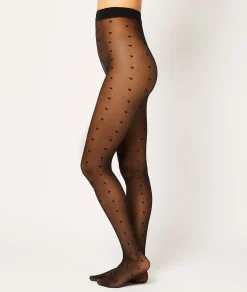 Etam Fashion Tights with Heart Dots NOIR Sale