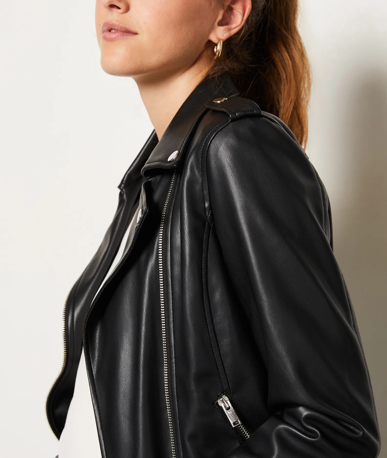 Etam Faux Leather Jacket NOIR Outlet