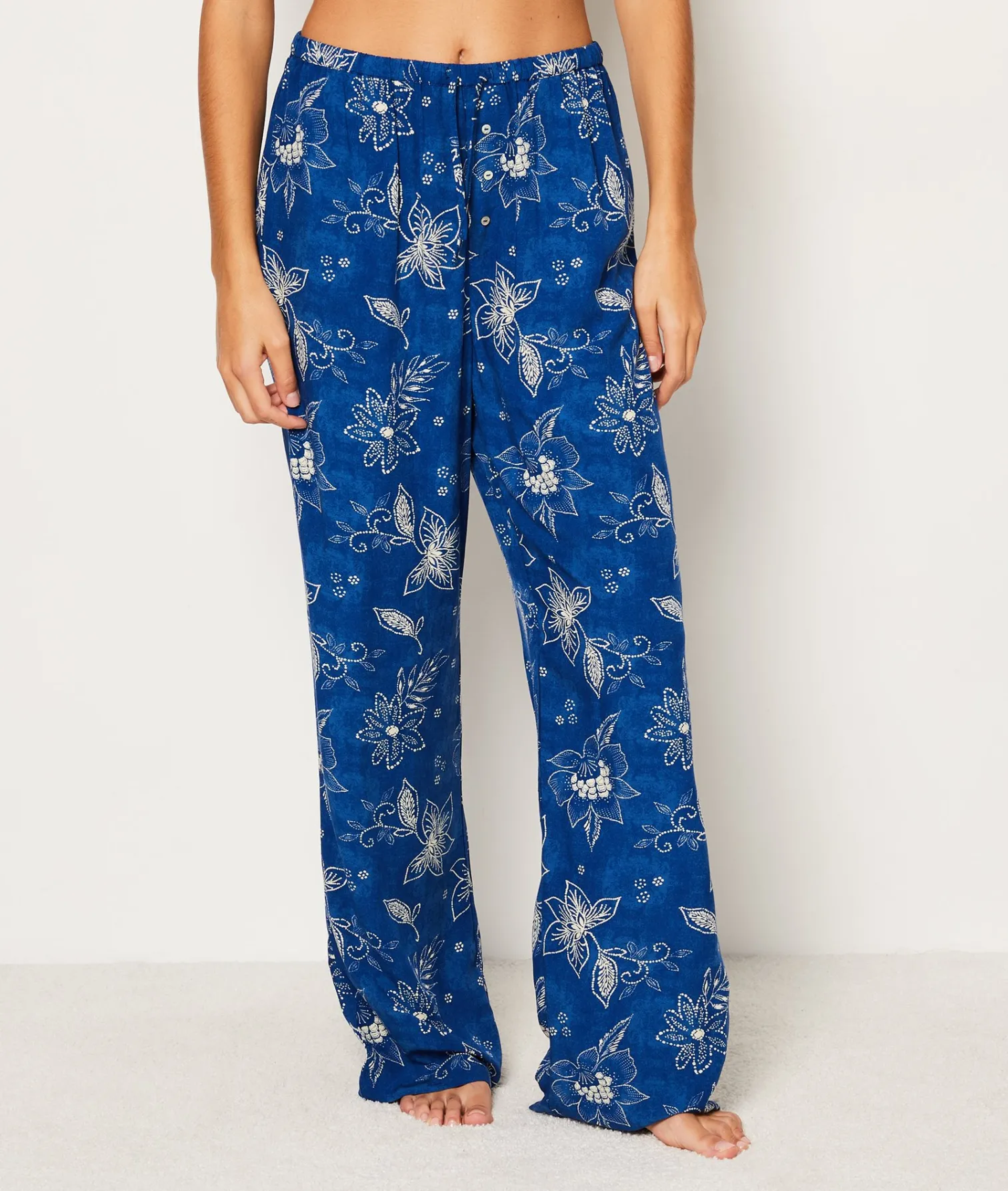 Etam Flared Patterned Pyjama Bottoms BLEU Outlet