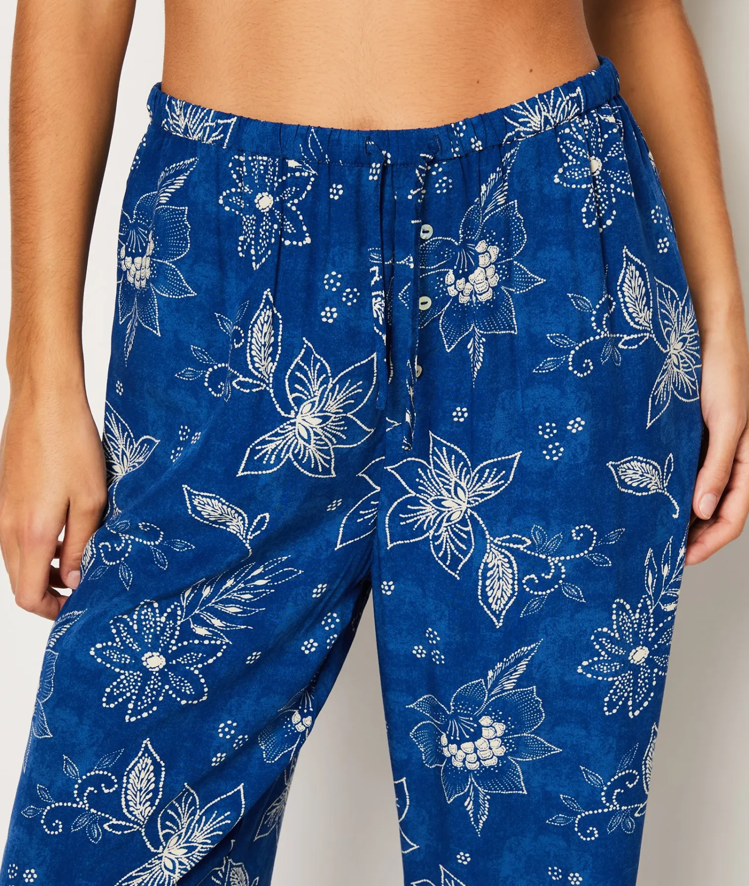 Etam Flared Patterned Pyjama Bottoms BLEU Outlet