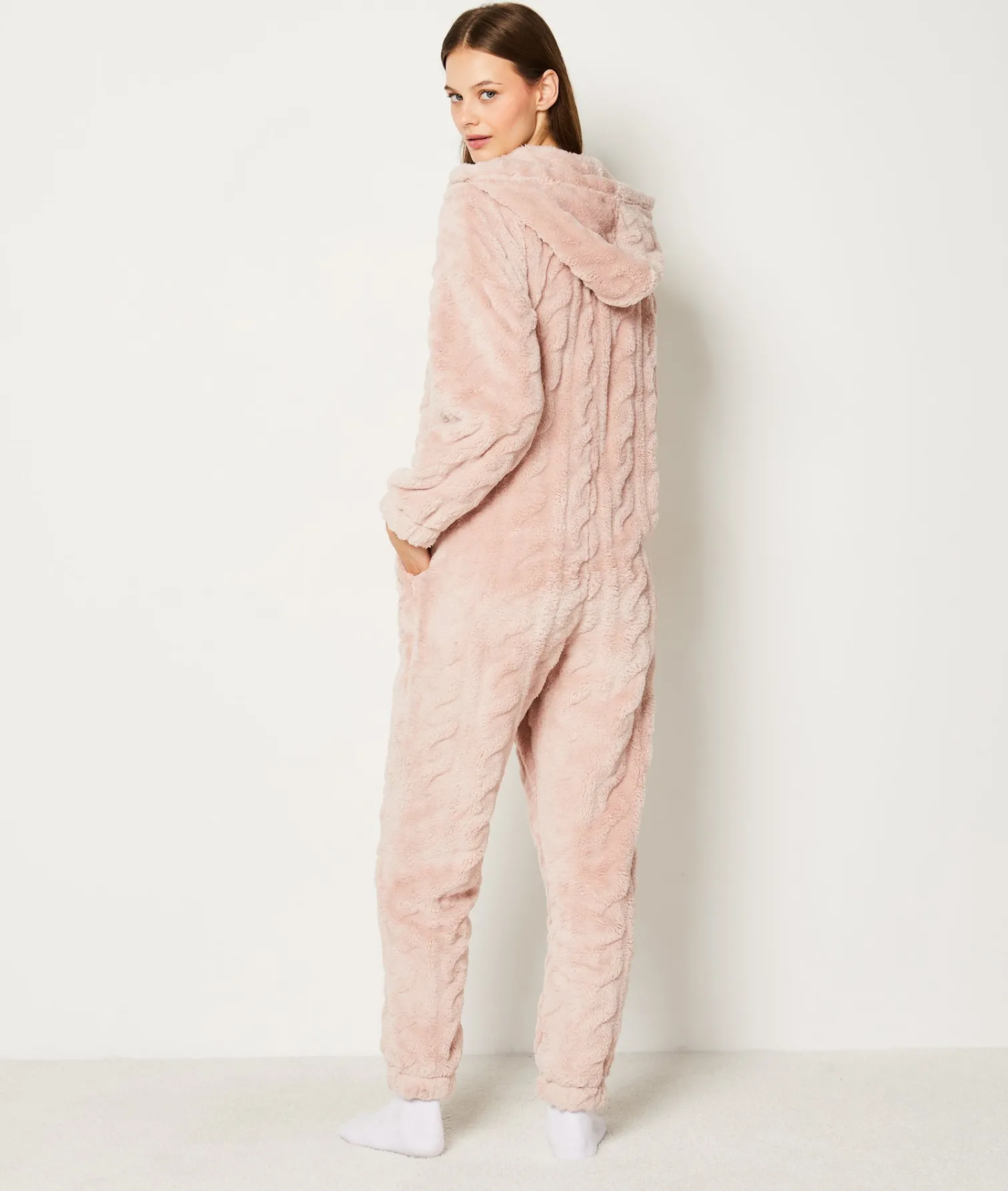 Etam Fleece Jumpsuit PEACH Outlet