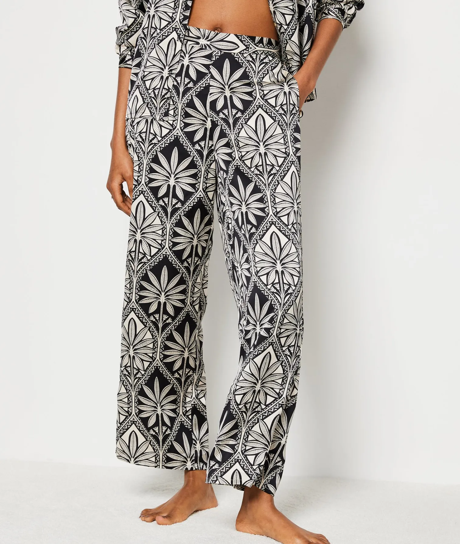 Etam Floral Print Pyjama Trousers IMPFDBLACK Best Sale