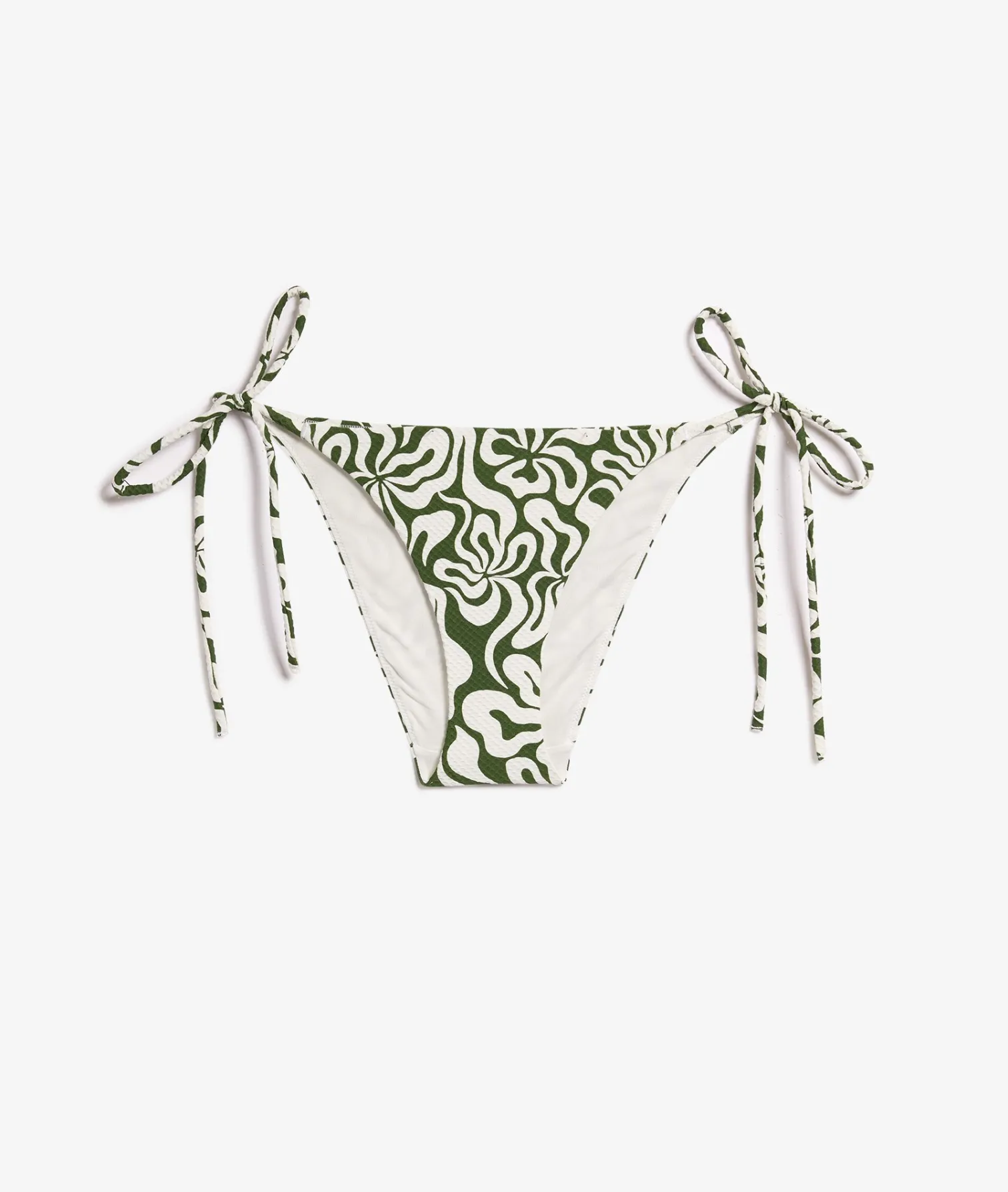 Etam Floral Tie-Side Bikini Bottoms WHITE Cheap