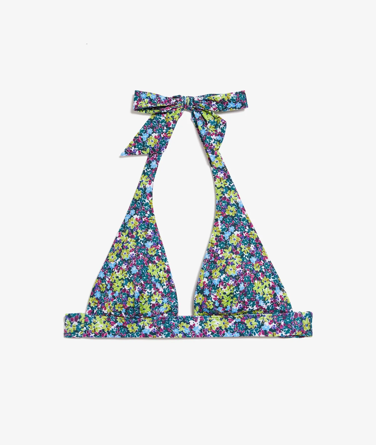 Etam Floral Triangle Bikini Top BLUEGREENPRINT Outlet