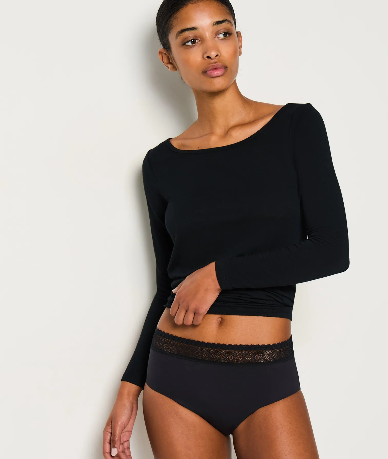 Etam Flux abondant - shorty de règle en coton NOIR Cheap