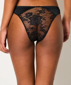 Etam French Lace Tanga BLACK Clearance