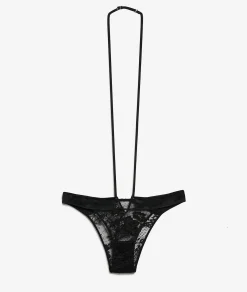 Etam French Lace Tanga BLACK Clearance