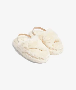 Etam Fur Mules Slippers ECRU Online