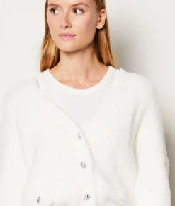 Etam Gilet à boutons pailletés ECRU Store