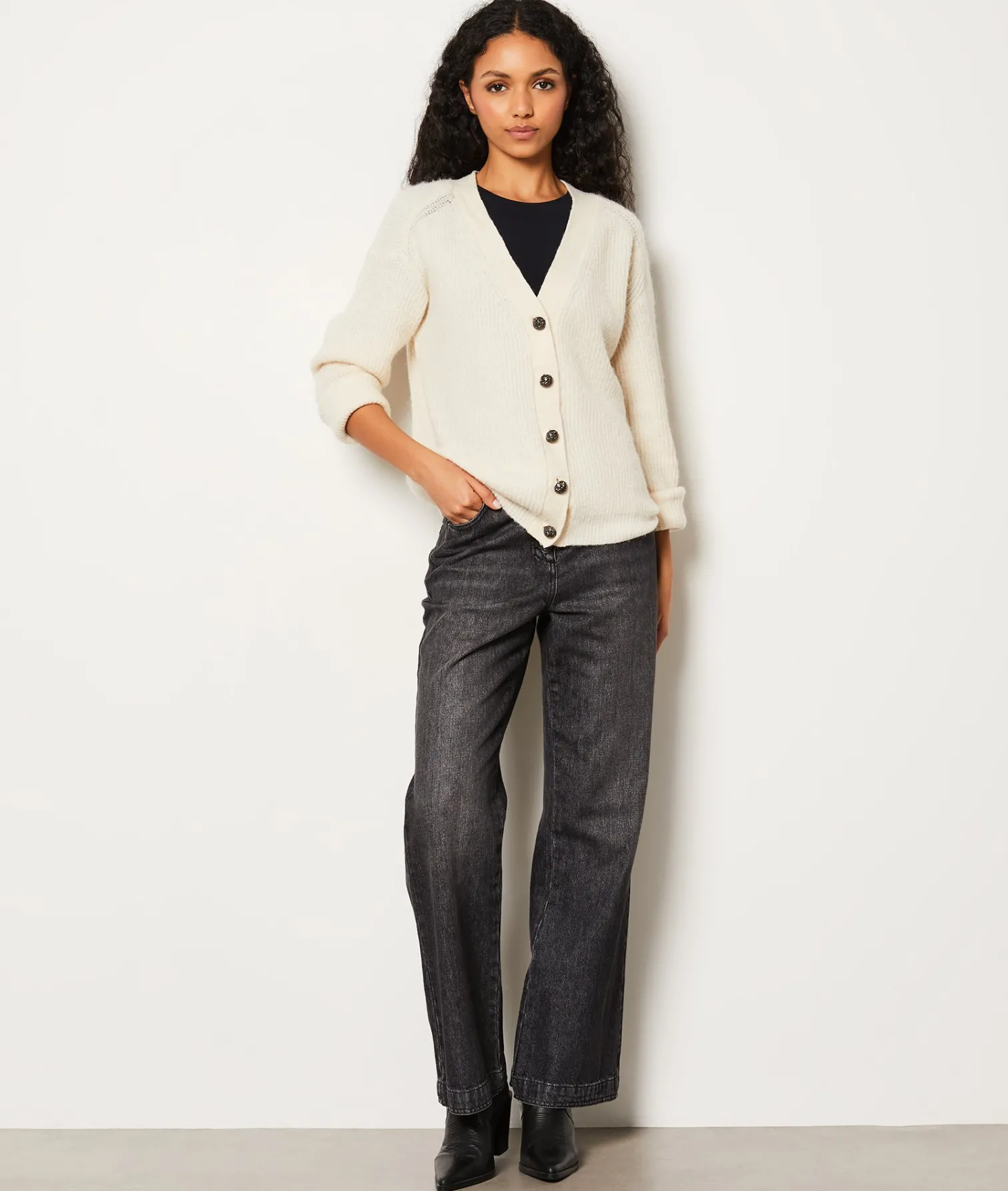 Etam Gilet boutonné ECRU Clearance