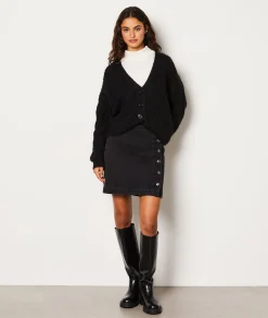 Etam Gilet col V en maille NOIR Store