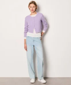 Etam Gilet court boutonné MAUVE New