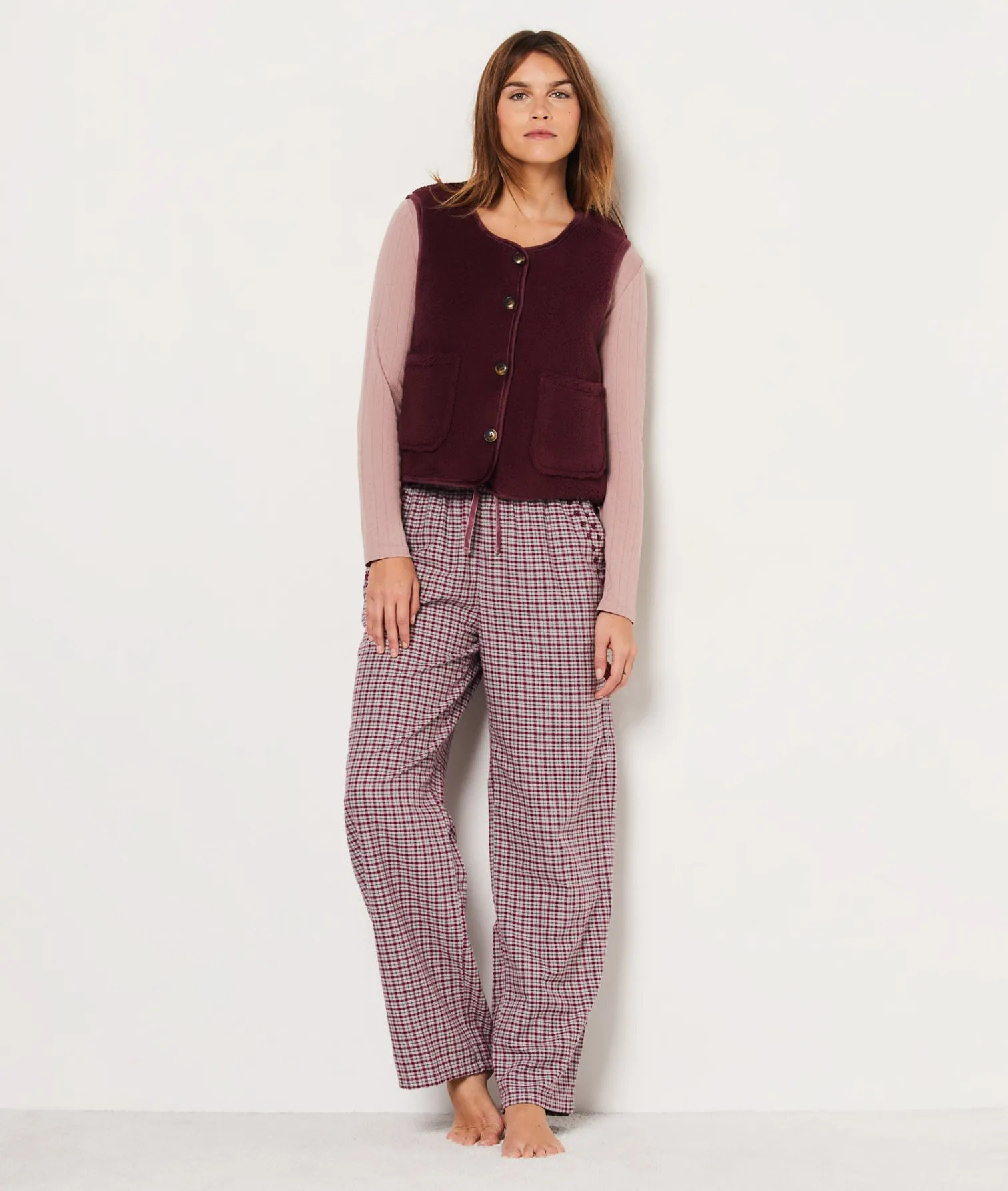 Etam Gilet sans manches boutonné BORDEAUXGRENAT Clearance