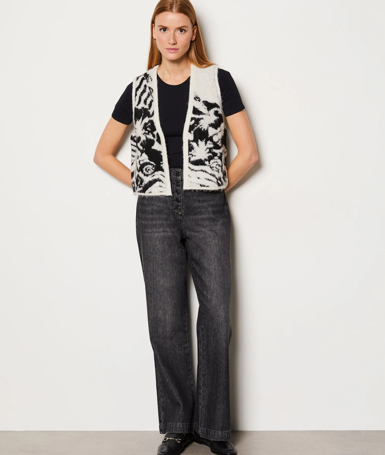 Etam Gilet sans manches imprimé ECRU Fashion