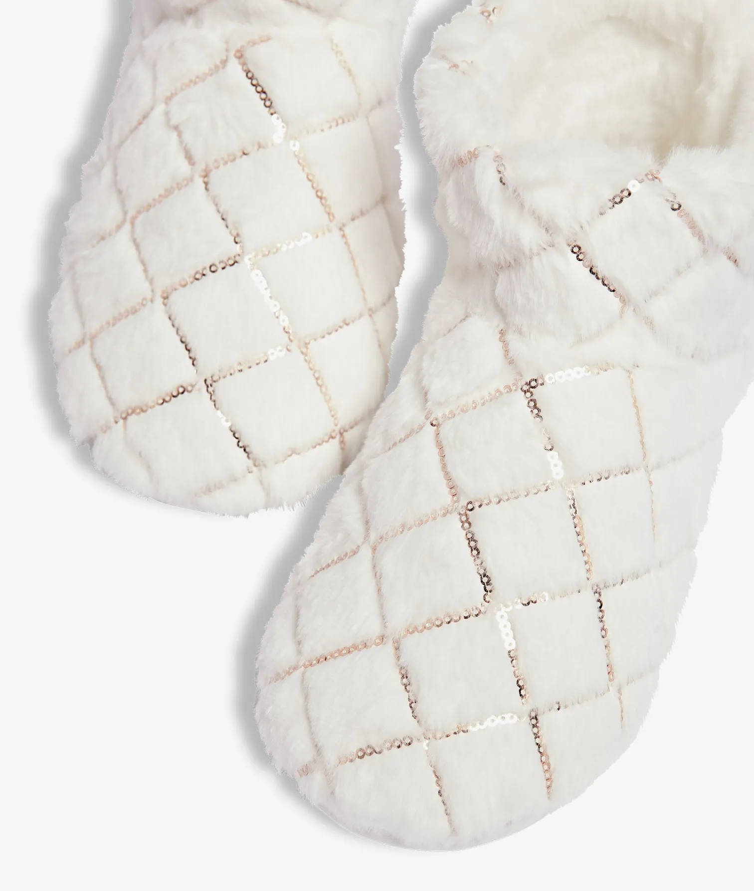 Etam Glitter Ankle Boots Slippers ECRU Discount