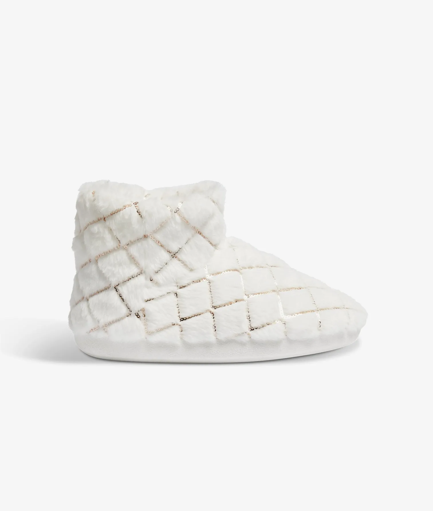 Etam Glitter Ankle Boots Slippers ECRU Discount
