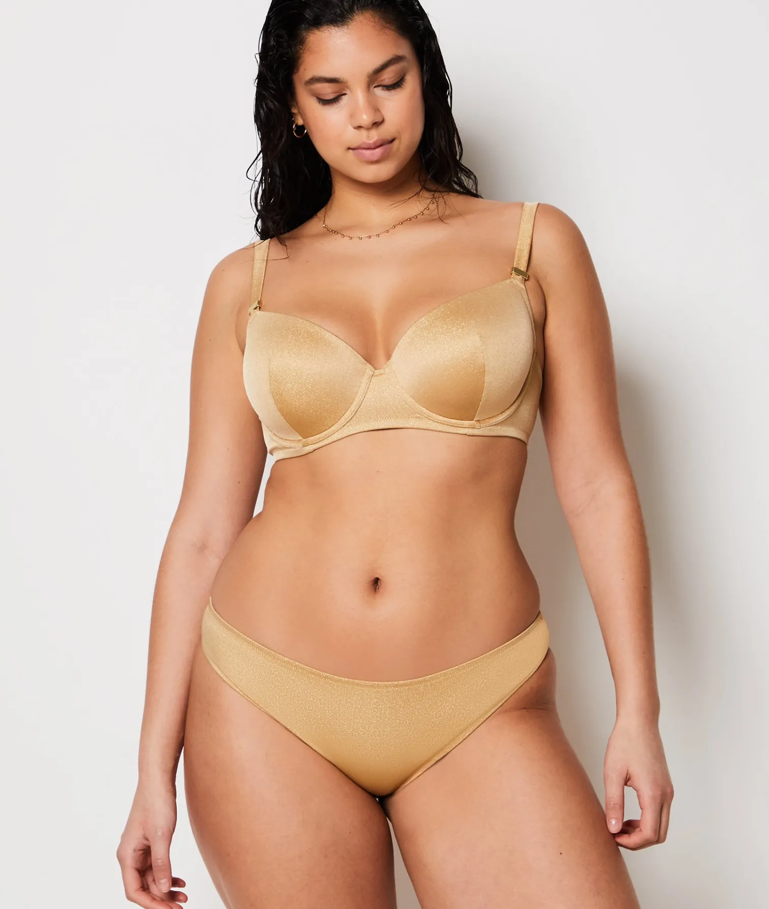 Etam Glitter Bikini Bottom Gold Cheap