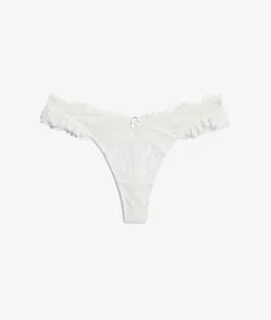 Etam Glitter Lace Thong ECRU New