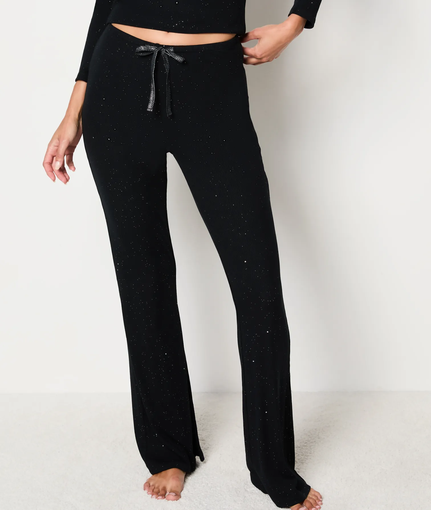 Etam Glitter Pyjama Trousers BLACK Cheap
