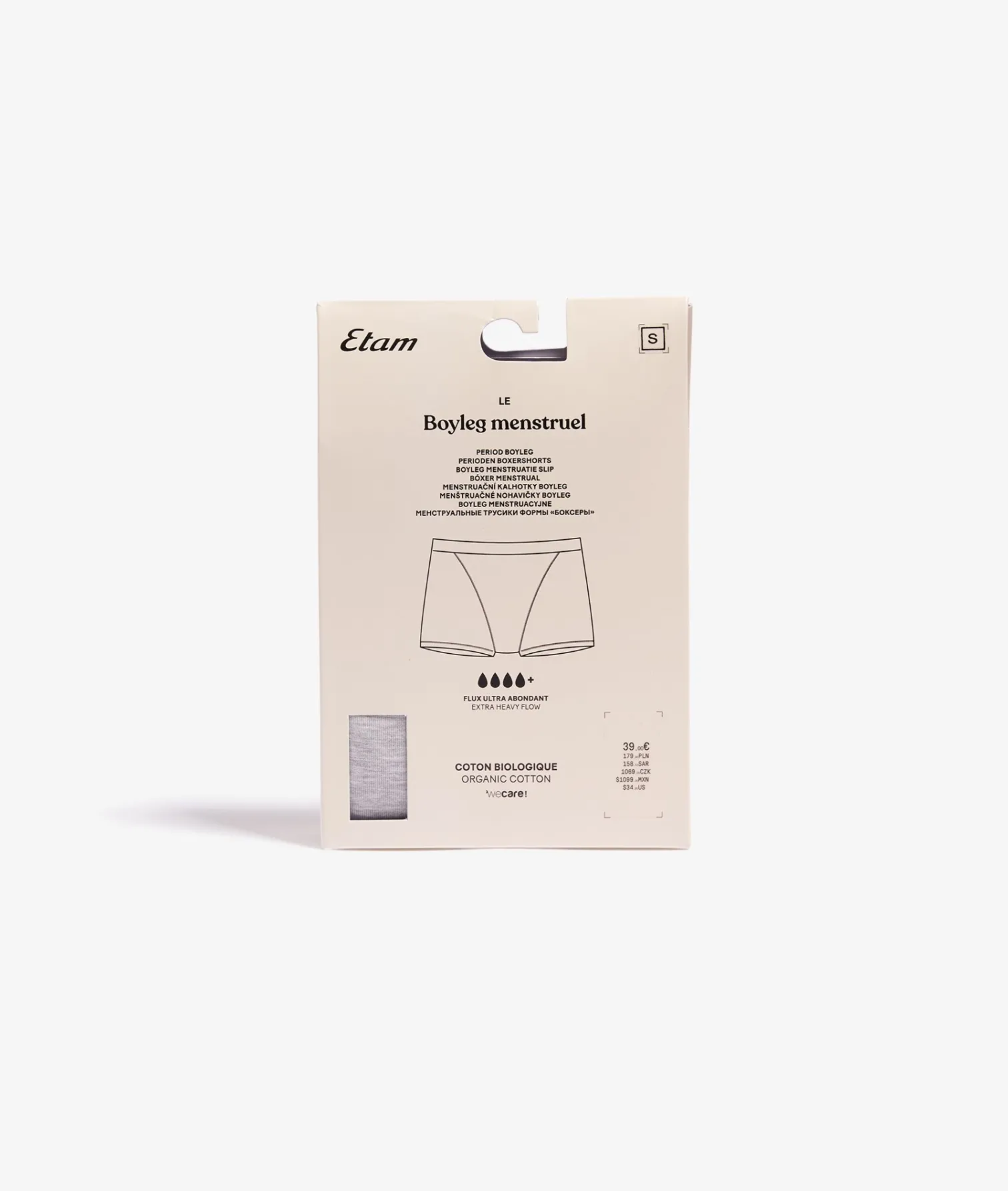 Etam Heavy Flow - Cotton Boyleg Period Brief GREY Shop