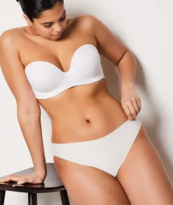 Etam High Cut Microfiber Thong ECRU Flash Sale