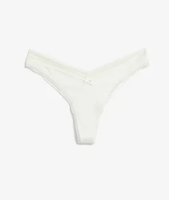 Etam High Cut Thong With Lace Details WHITE Online