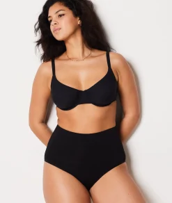 Etam High Waist Bikini - Medium Control BLACK Hot