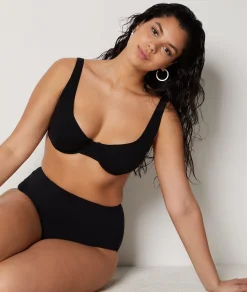 Etam High Waist Bikini Bottom NOIR Outlet