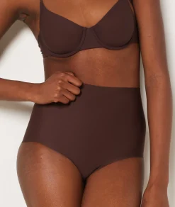 Etam High Waist Bikini Brief - Strong Support CHOCOLATE Cheap
