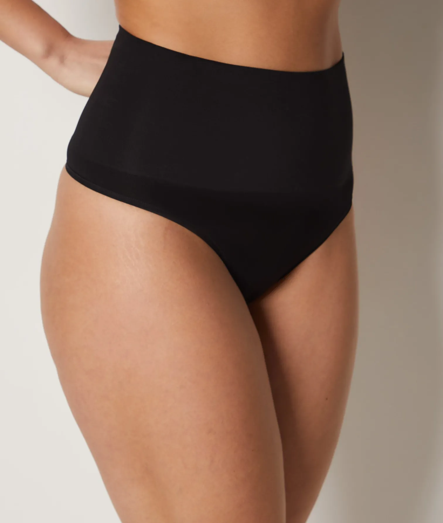 Etam High Waist Thong - Medium Control BLACK Flash Sale