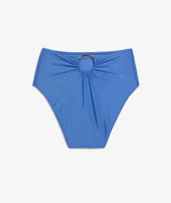 Etam High-Waist Bikini Brief with Ring Detail Bikini Bottom BLUE Flash Sale
