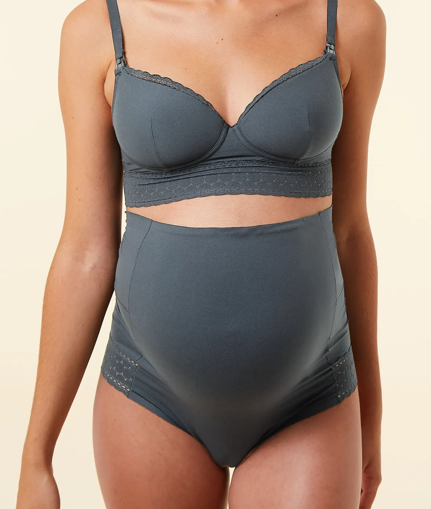 Etam High-Waist Brief with Fold-Over Waistband BLUE Online