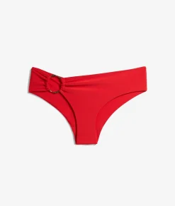 Etam Hipster Bikini Bottom with Ring Detail RED Sale