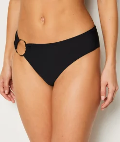 Etam Hipster Bikini Bottom with Assymetrical Ring Detail NOIR Best Sale