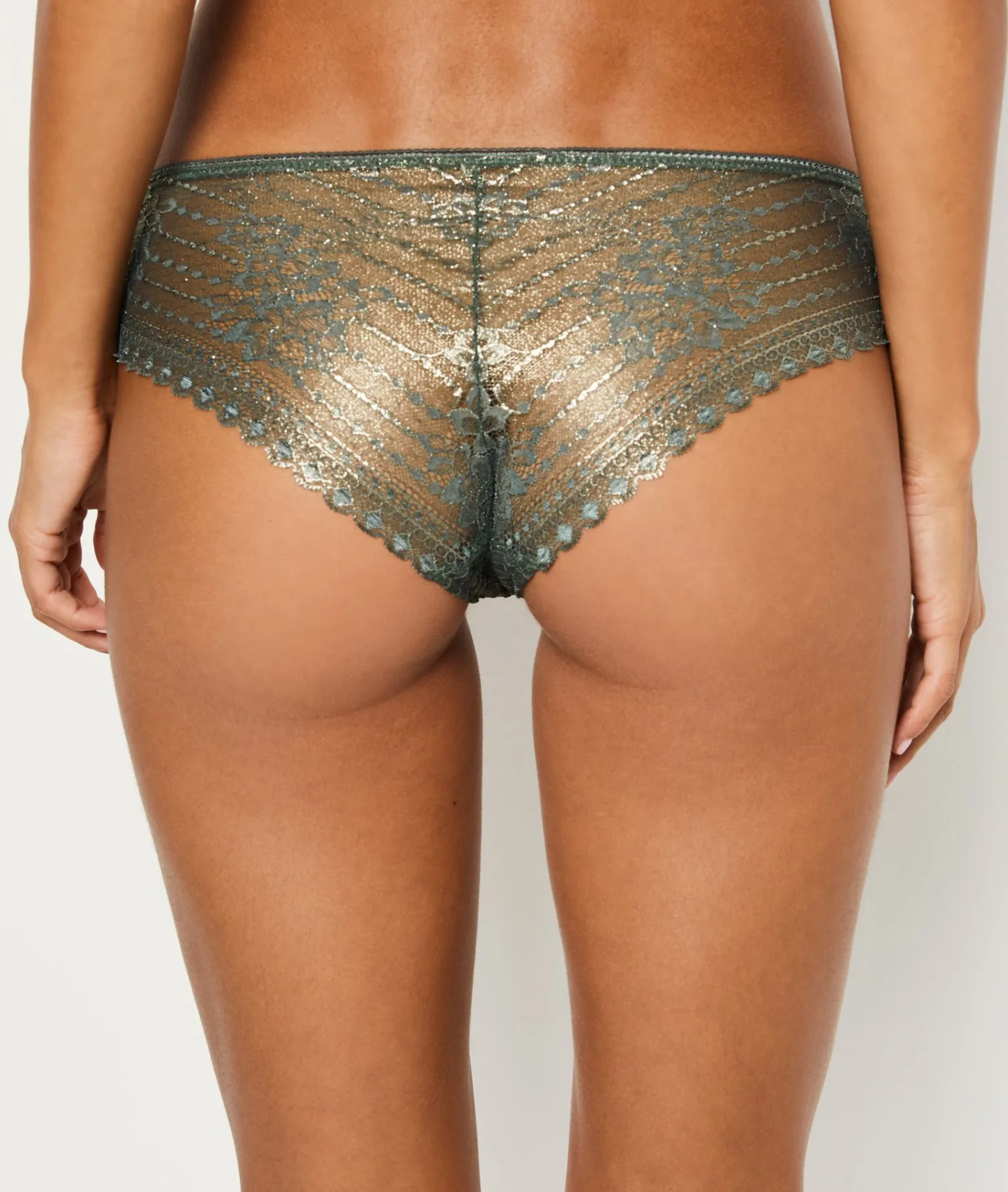 Etam Iridescent Lace Boyshort GREEN Store