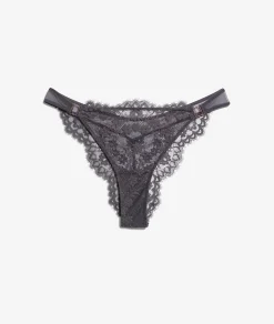 Etam Iridescent Lace Tanga GREY Clearance