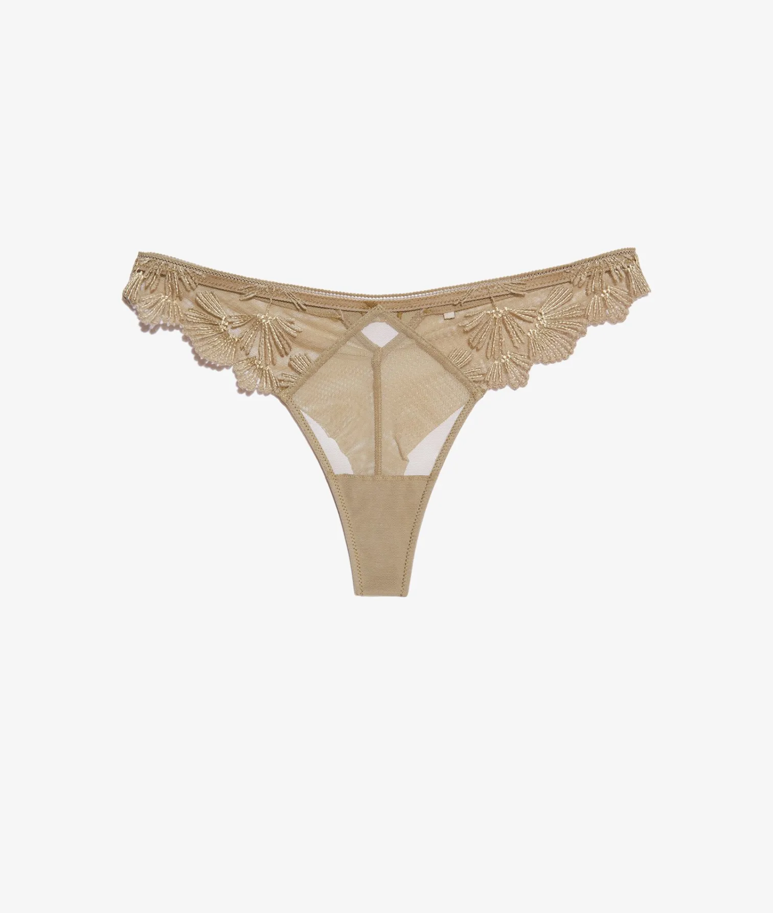 Etam Iridescent Tulle Tanga KHAKI Best