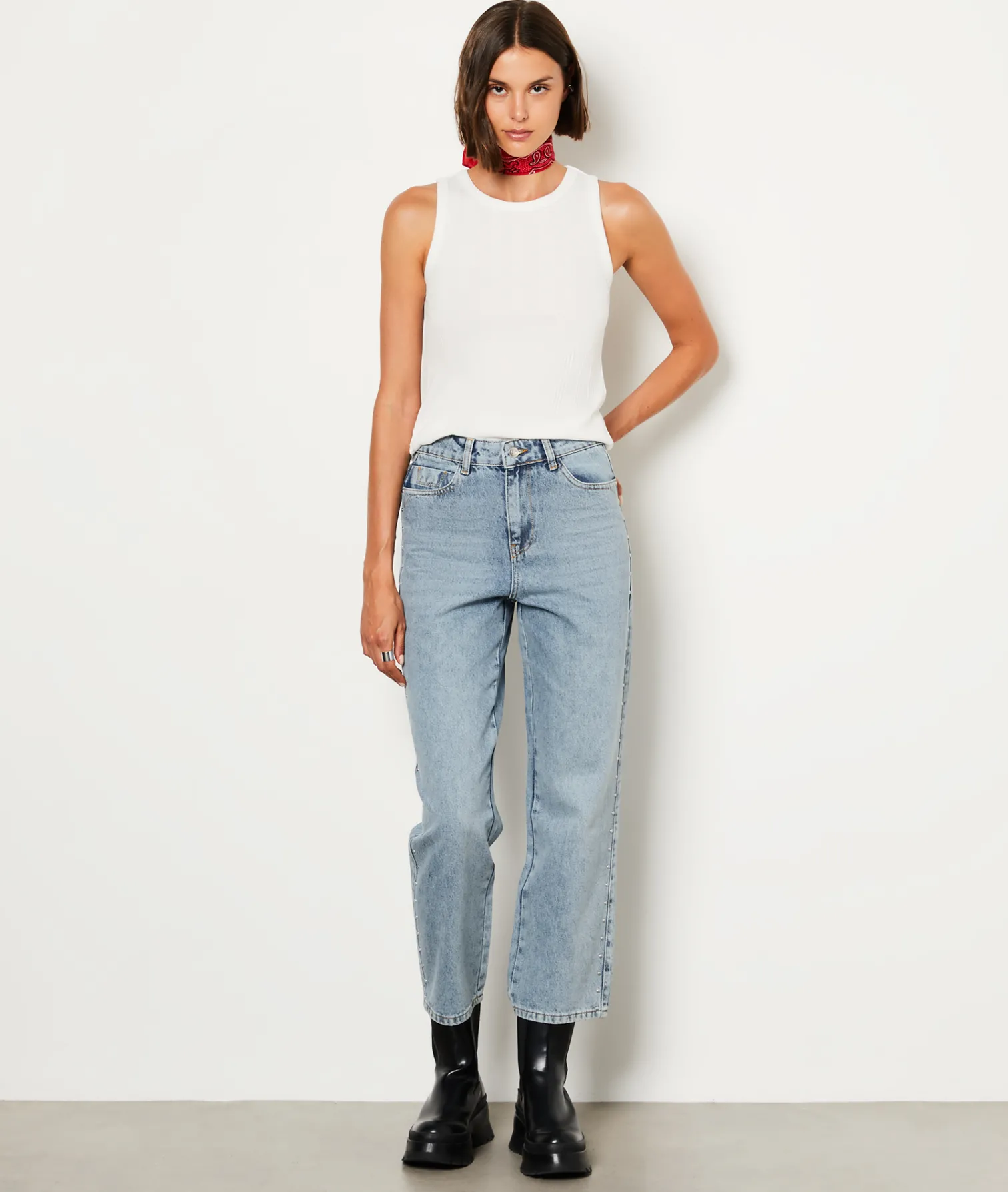 Etam Jean coupe droite avec clous BLEUROYAL Clearance