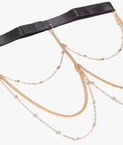 Etam Jewelled Garter Belt Gold Online