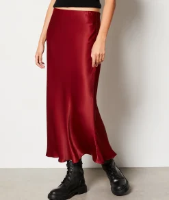 Etam Jupe longue fluide BORDEAUXGRENAT Shop