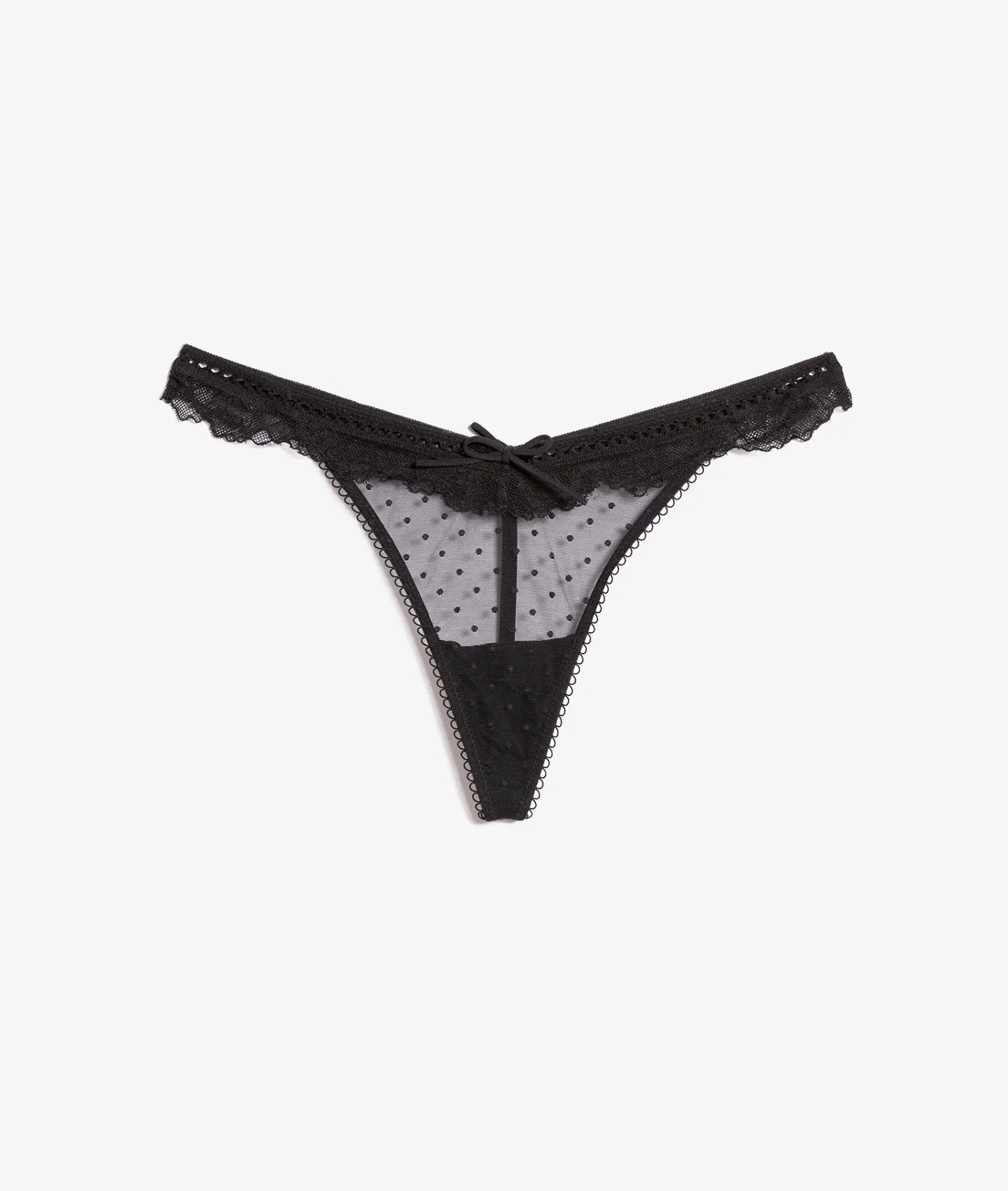 Etam Lace & Tulle Thong NOIR Hot