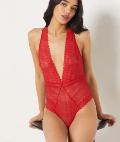 Etam Lace Bodysuit RED Shop