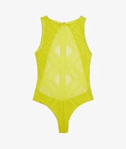 Etam Lace Bodysuit KHAKI Hot