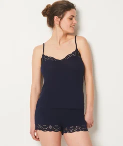 Etam Lace Detail Modal Camisole MARINE Shop