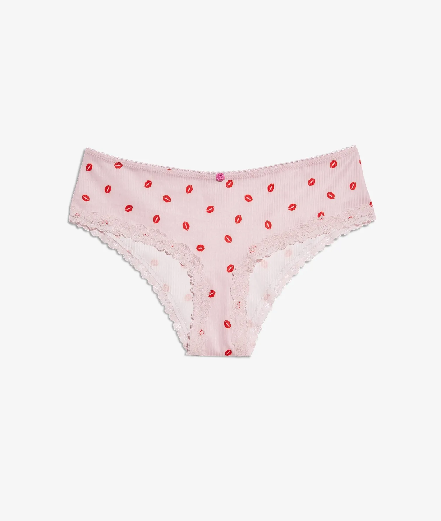 Etam Lace Detail Printed Boyshort CoralIMPFD Flash Sale